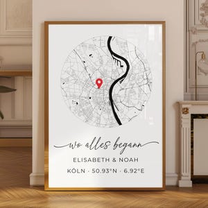 Personalisierte Stadtkarte mit Adresse & Name | Koordinaten Poster | Geschenk zum Einzug, Hochzeit oder Zuhause | Home sweet Home