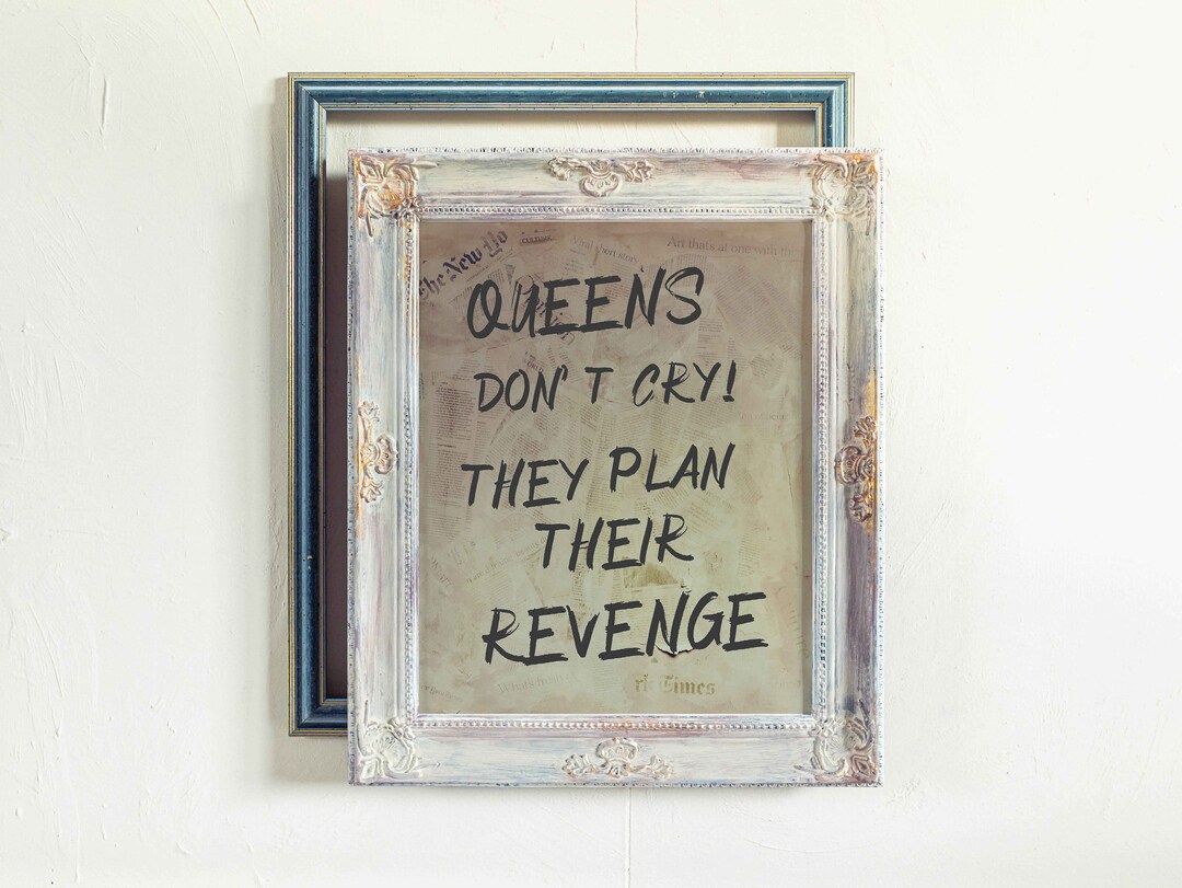 Trendy Queen Funky Poster Queens Don't Cry Black Vintage - Etsy