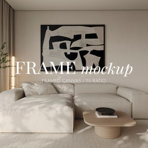 Landschaft Leinwandrahmen Modell in Wohnzimmer, Horizontale Leinwandrahmen Modell, Gerahmte Leinwand Wand Kunst Mockup, Leinwand Kunst Mockup PSD