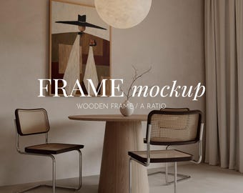 Japandi A ISO Frame Mockup, Large Poster Template (PSD, JPG)