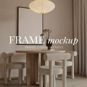 5:7 Framed Canvas  Mockup, Frame mockup in living room,Blank canvas mockup,Canvas art mockup,Canvas mockup PSD,Canvas print mockup