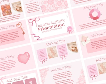 Coquette Aesthetic PowerPoint Template Presentation Canva Template Presentation Pink Aesthetic