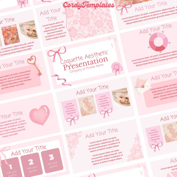 Coquette Aesthetic PowerPoint Template Presentation Canva Template Presentation Pink Aesthetic