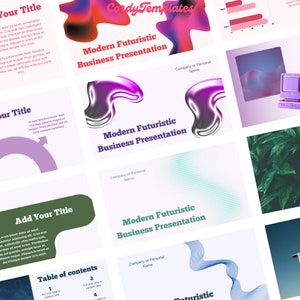 Four PowerPoint Templates Bundle Futuristic Colors Presentation Template Bundle for PowerPoint