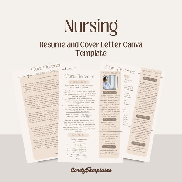 Aesthetic Registered Nurse Cover Letter Etsy