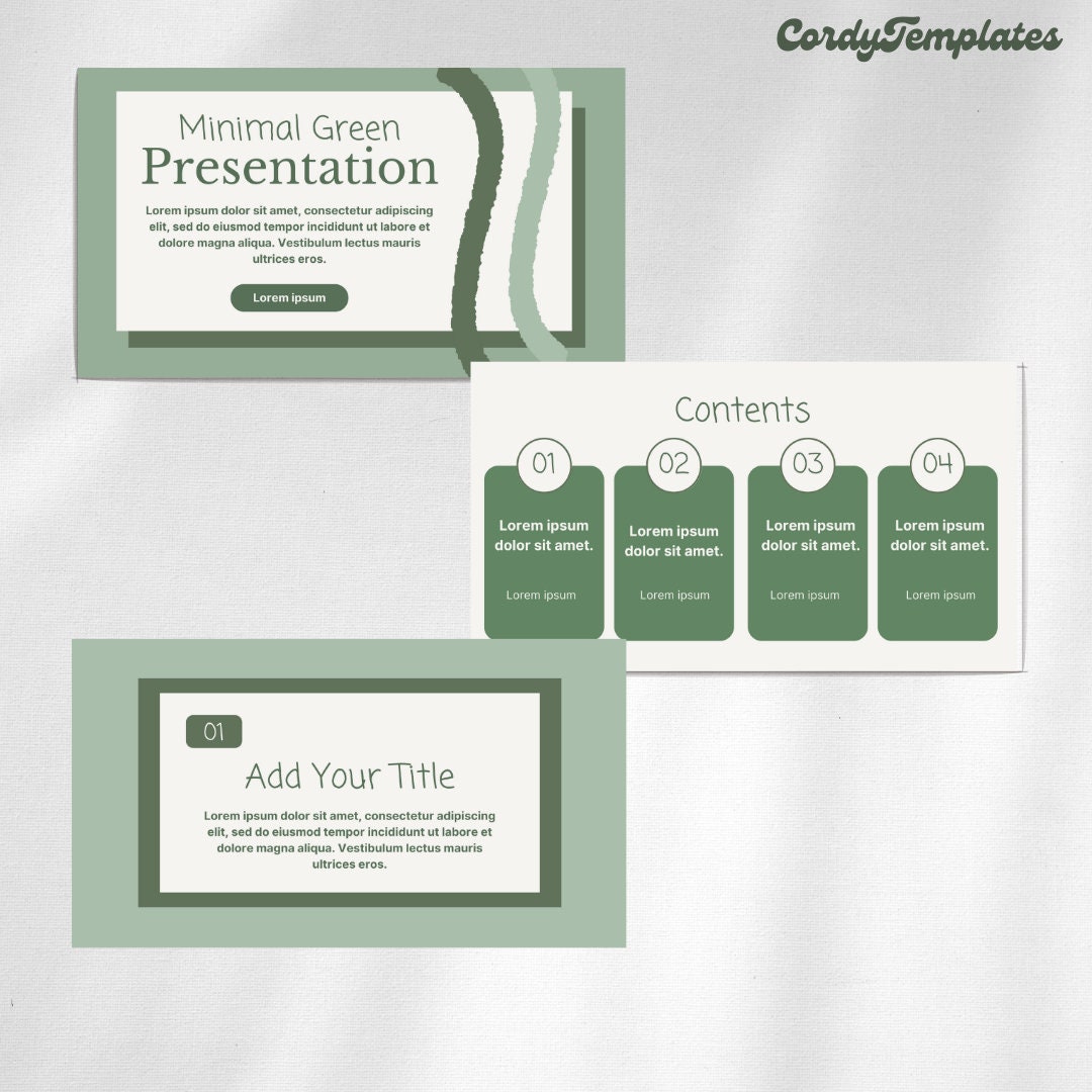 Powerpoint Template Minimal Green Business Presentation Powerpoint ...