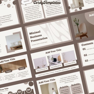 Minimal PowerPoint Template Brown Beige Business Canva Presentation Template PowerPoint Templates