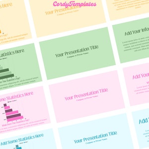 PowerPoint Template Bundle Four Colors Very Simple Minimalistic PowerPoint Template Presentations for Work and Academic School