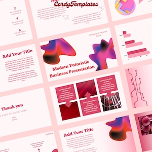 PowerPoint Template Canva Business Presentation Template Red Modern Futuristic