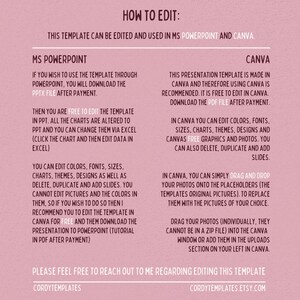 This is your guide and some key information regarding how to edit this Coquette Aesthetic PowerPoint Template / Canva Template as well as every other template in my shop! Feel free to reach out to me with questions. Thank you!