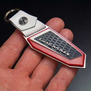 Keychain for Lamborghini lovers, Leather, Urus, Aventador, Huracan, murcielago, Gallardo, Countach, Red, Spotcar