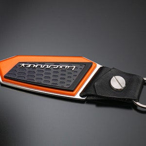 Leather & Metal Alloy Badge Keychain For Huracan, Aventador, Murcielago, Gallardo, Urus