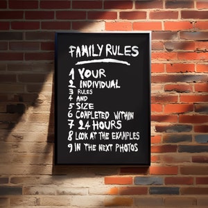 Custom Rules, Apartment Art, Rules of Life, Rules Wall Art, Wall Art For Apartments, custom poster, House Rules, Family Rules Sign
