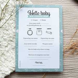 Babyshower invulkaart Nederlands - Groen unisex