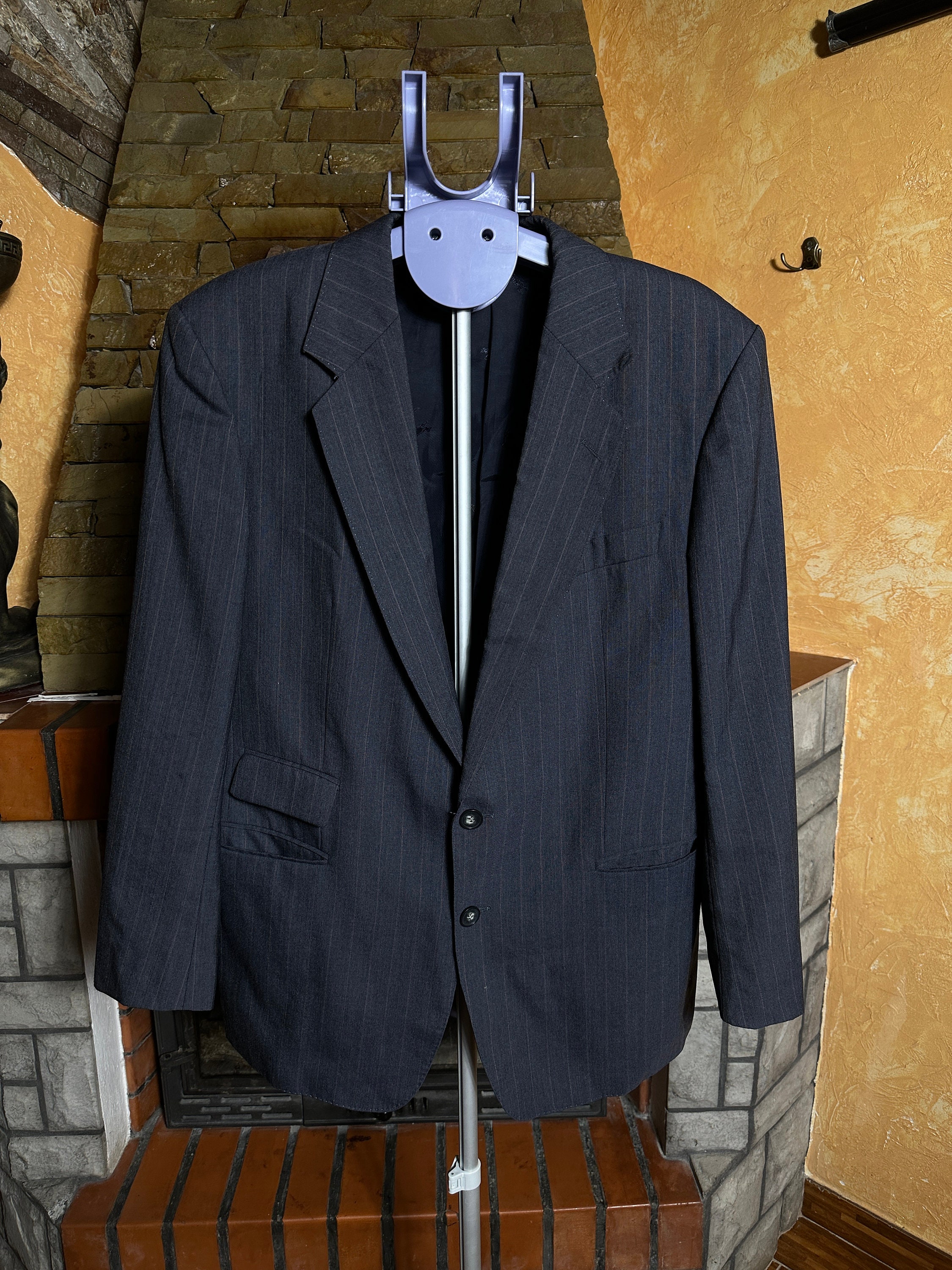 Burberry vintage 90s men's wool gray blazer