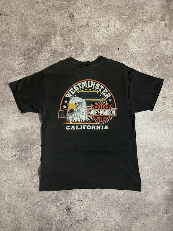 Harley Davidson Vintage 90s Flame California Pocket T Shirt - Etsy 