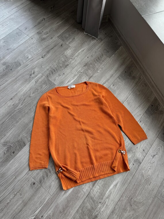 Salvatore Ferragamo cotton women’s Buckle orange sweater pullover
