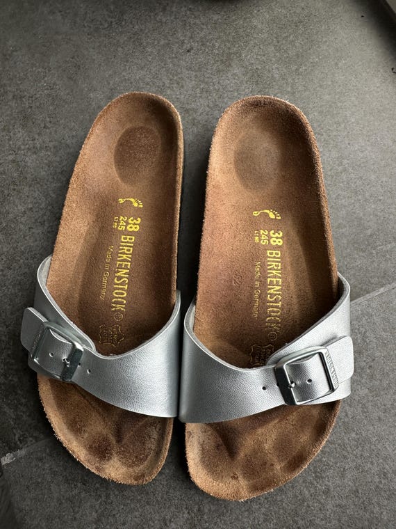 Birkenstock Madrid BF Comfort Women's Silver Sandals Shoes Size