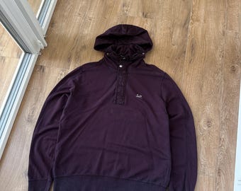 Sweat à capuche vintage violet en coton pour homme C.P. Company, taille XL