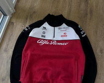 Sudadera vintage Alfa Romeo Racing F1 de algodón con media cremallera para hombre. Talla: XL