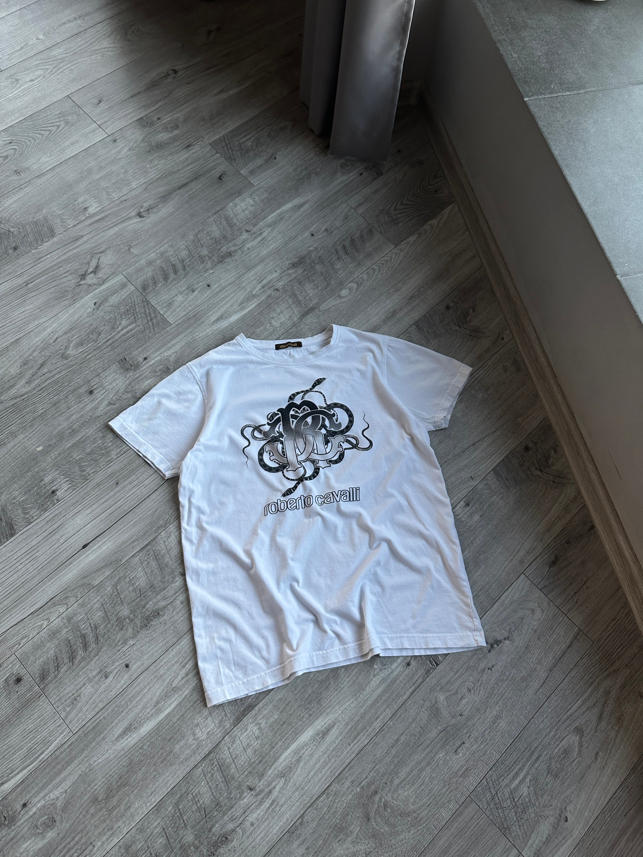 ロベルト カヴァリ メンズ ホワイト ビッグ ロゴ T シャツ - Etsy 日本