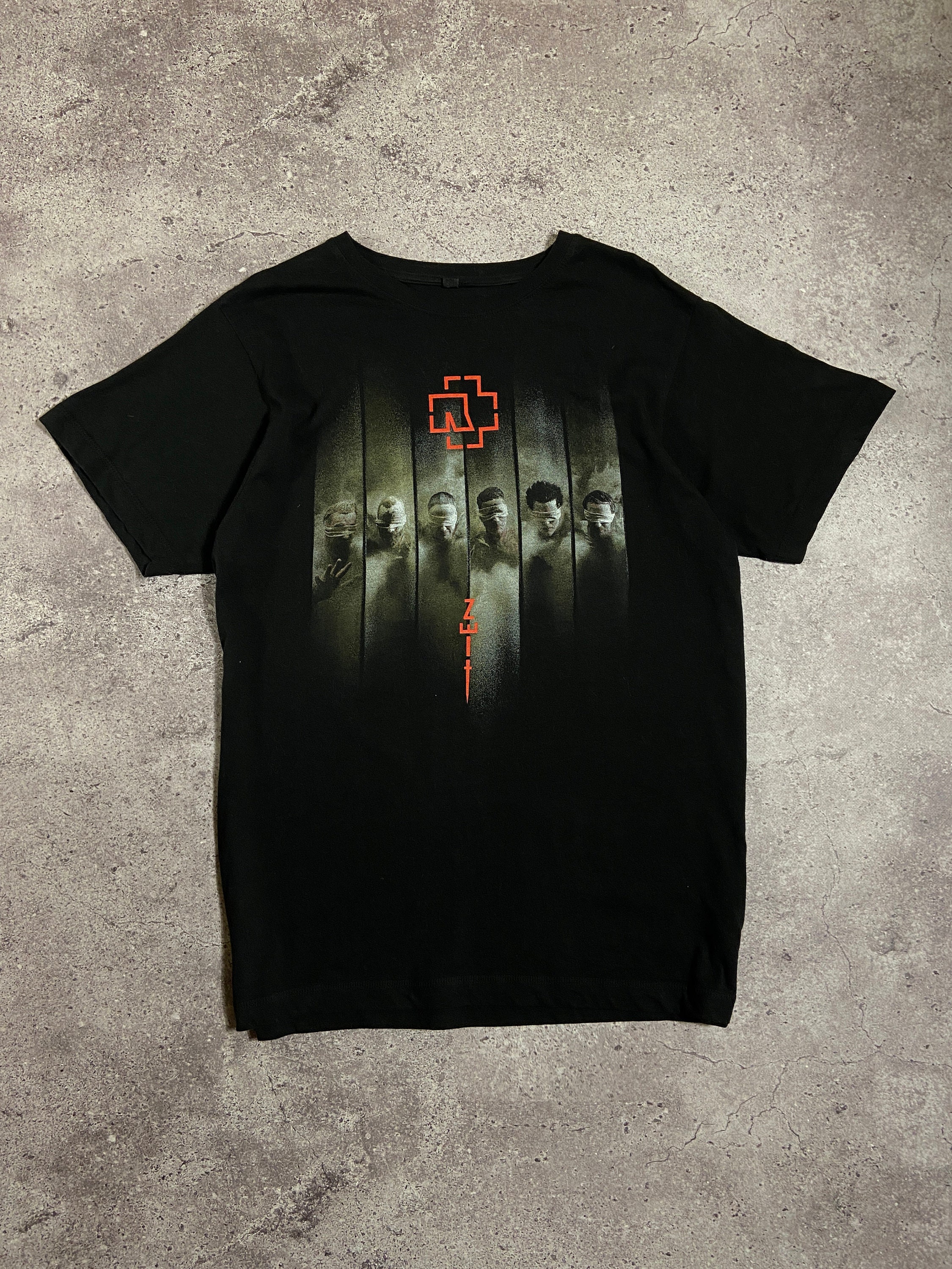 Rammstein Zeit Vintage Logo schwarzes T-Shirt Herren