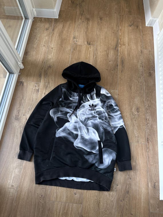 Adidas X Rita Ora Black White Smoke Graphic Hoodie Size: S - Etsy
