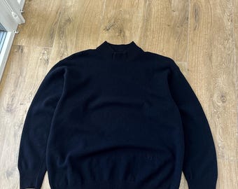 Vintage Valentino men's Navy Blue wool logo Sweater Size: M-L