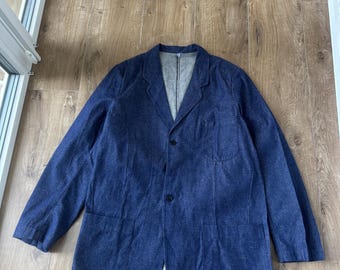 Kurtka robocza męska z bawełny w stylu vintage francuskim z lat 90., rozmiar: 52