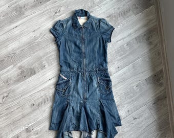Diesel Denim Blue Jeans Dress Zip up Vintage Rare 00s - Etsy Diesel Denim Blue Jeans Dress Zip up Vintage Rare 00s - Etsy