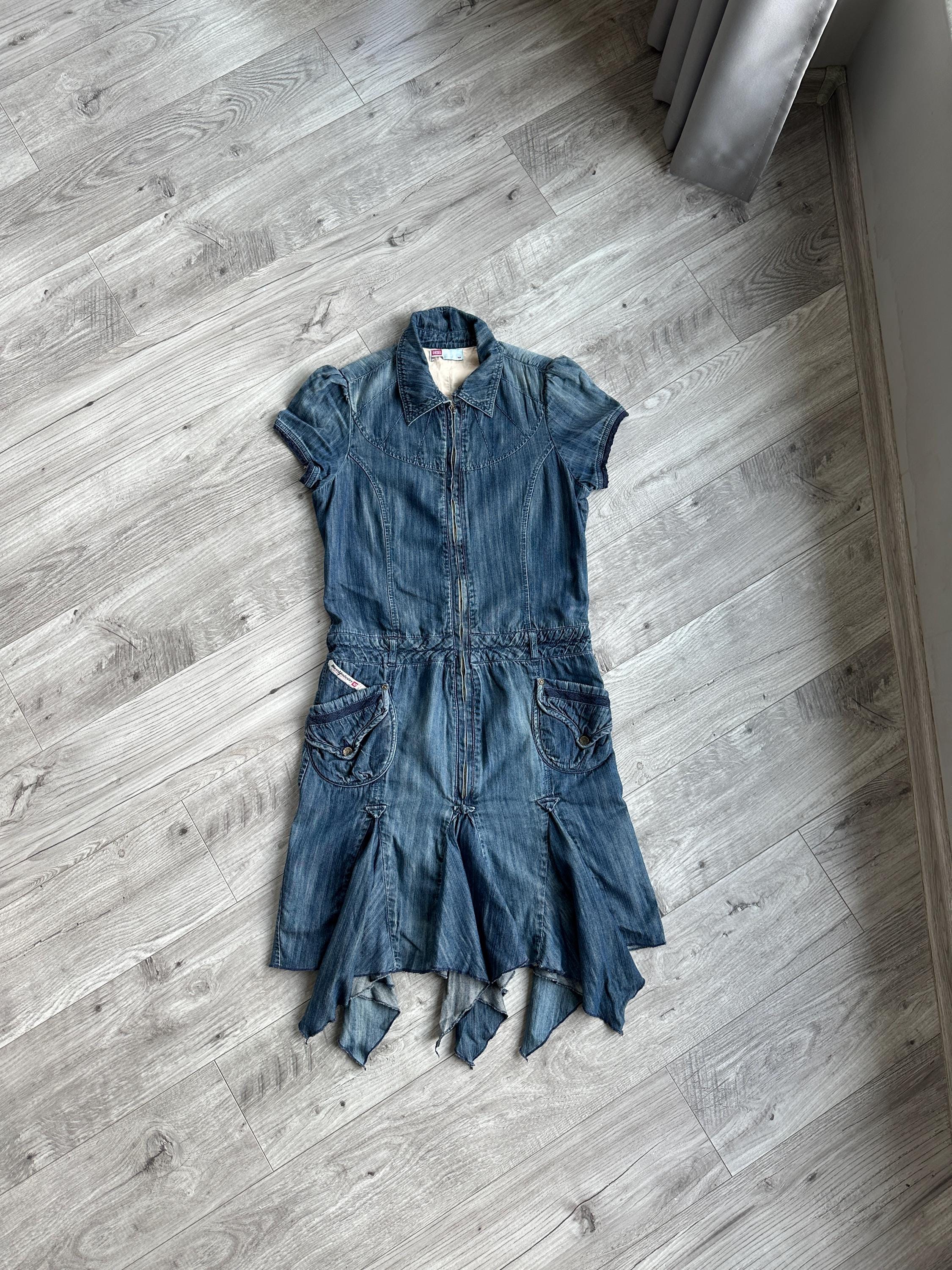 diesel dress denim RARE Vintage Diesel Women Dress Denim LGB If Six Was Nine Style Patchwork Multicolor