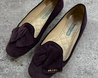 Prada Suede women's ballet purple shoes