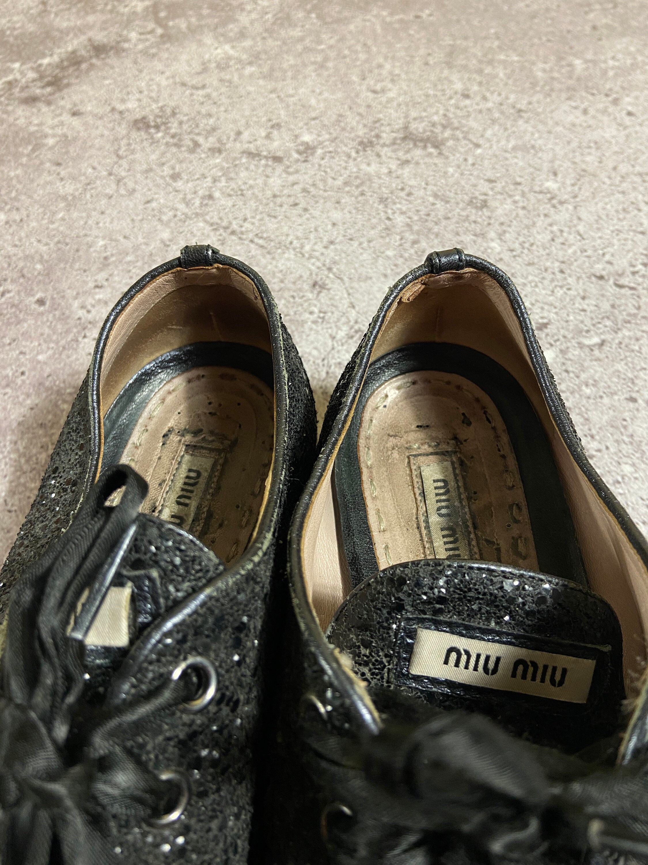 Miu Miu Women Black Glitter Sneakers - Etsy