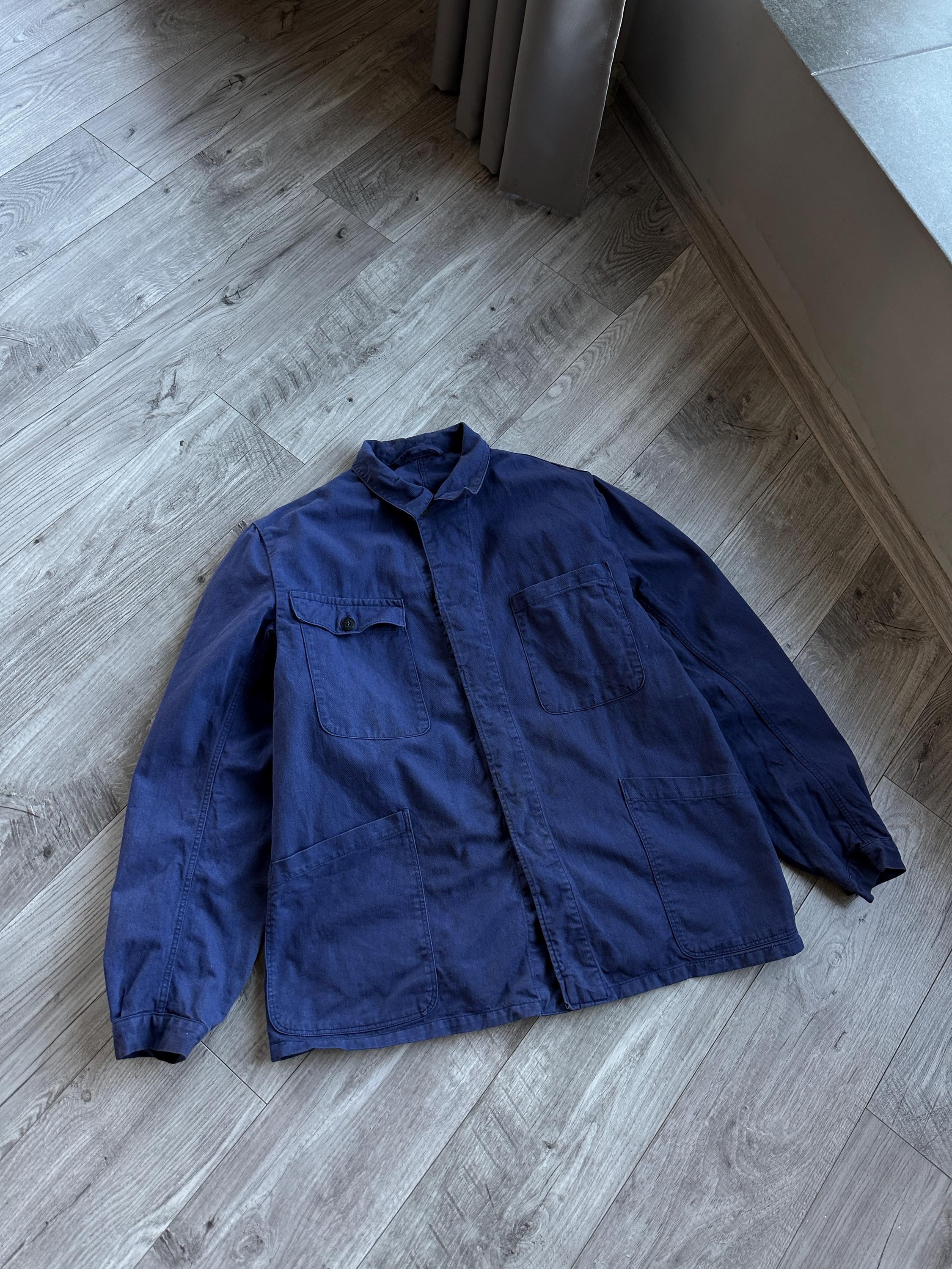 Vintage French Work Sanfor Blue Cotton Men's Work Jacket - Etsy