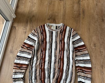 Vintage Multicolor Men's 3D Cable Knit Coogi Style sweater Size: M
