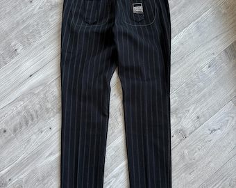 Marithe Francois Girbaud black logo vintage striped women’s pants