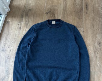 H9 53 Jersey de lana azul de lujo para hombre, fabricado en Italia. Talla: 44