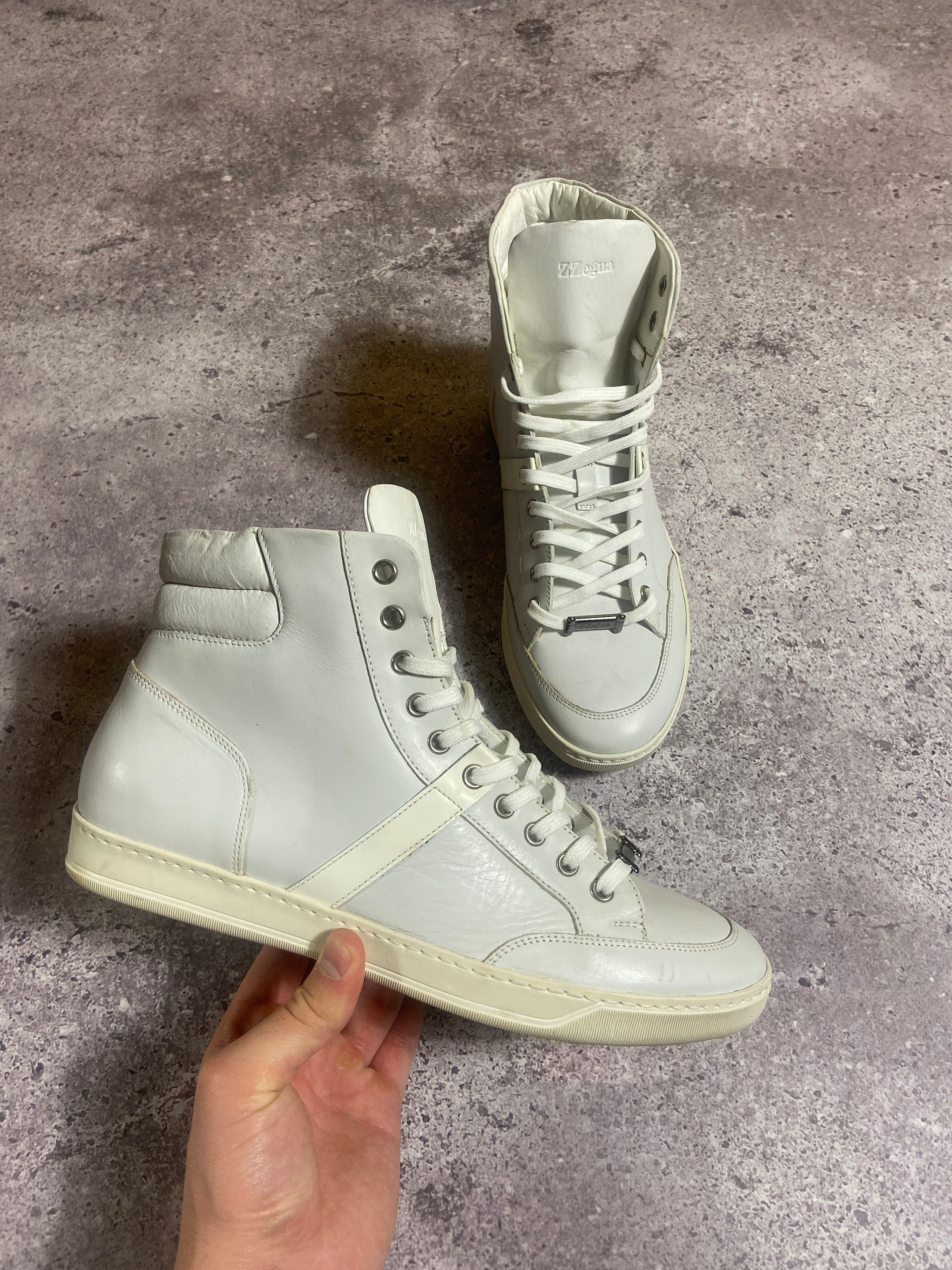 Ermenegildo Zegna White High Top Men's Sneakers - Etsy