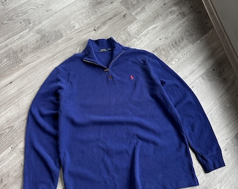 Bluza męska Polo Ralph Lauren w kolorze granatowym z bawełny, zapinana na suwak, rozmiar: XL