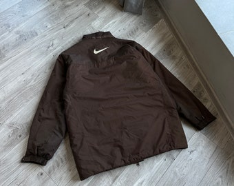 Nike vintage big logo rare brown parka puffer jacket