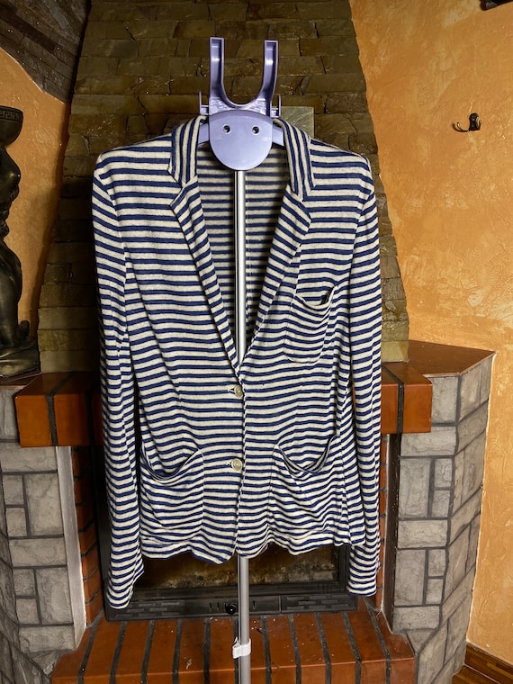 Barena Venezia Women s Linen Striped Blazer Etsy Ireland