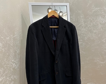 Hackett London Czarna bawełniana marynarka rozmiar: 50R