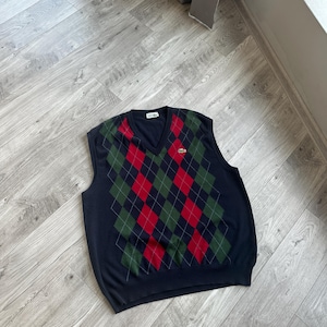Vintage Lacoste multicolor wool men’s sweater vest