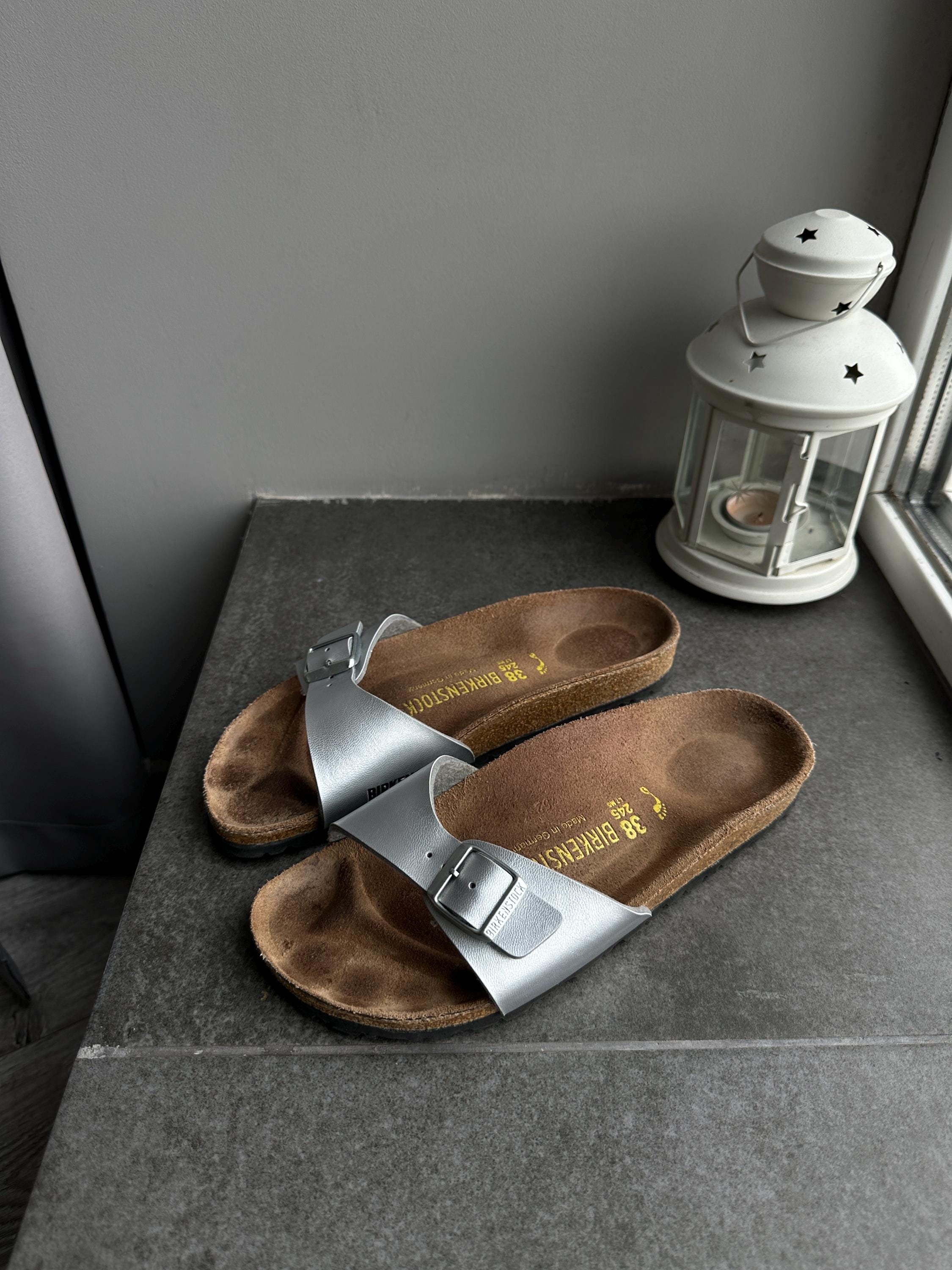 Birkenstock Madrid BF Comfort Women's Silver Sandals Shoes Size