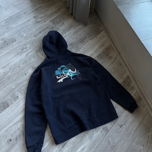 Quicksilver vintage big logo Y2K zip hoodie