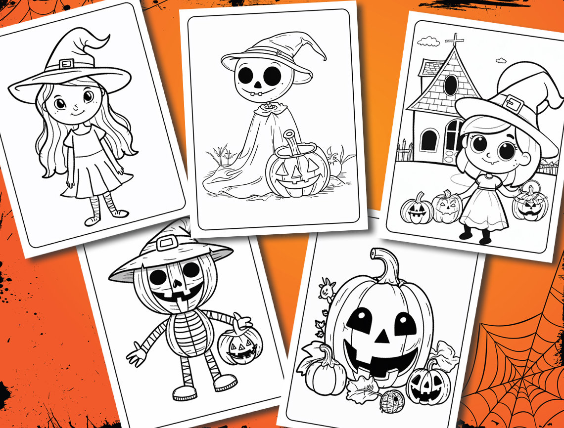Halloween Colouring Pages - Kids Printable Pages - Kids Halloween ...
