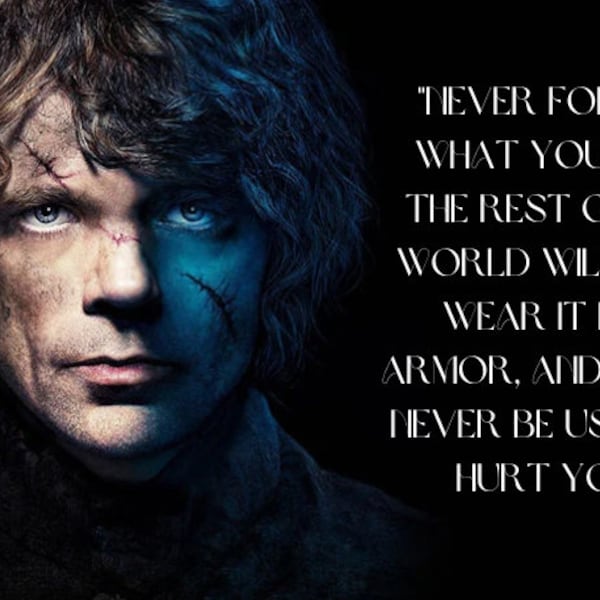 Game of Thrones quote, Tyrion Lannister, Instant digital download, Black, Blue.