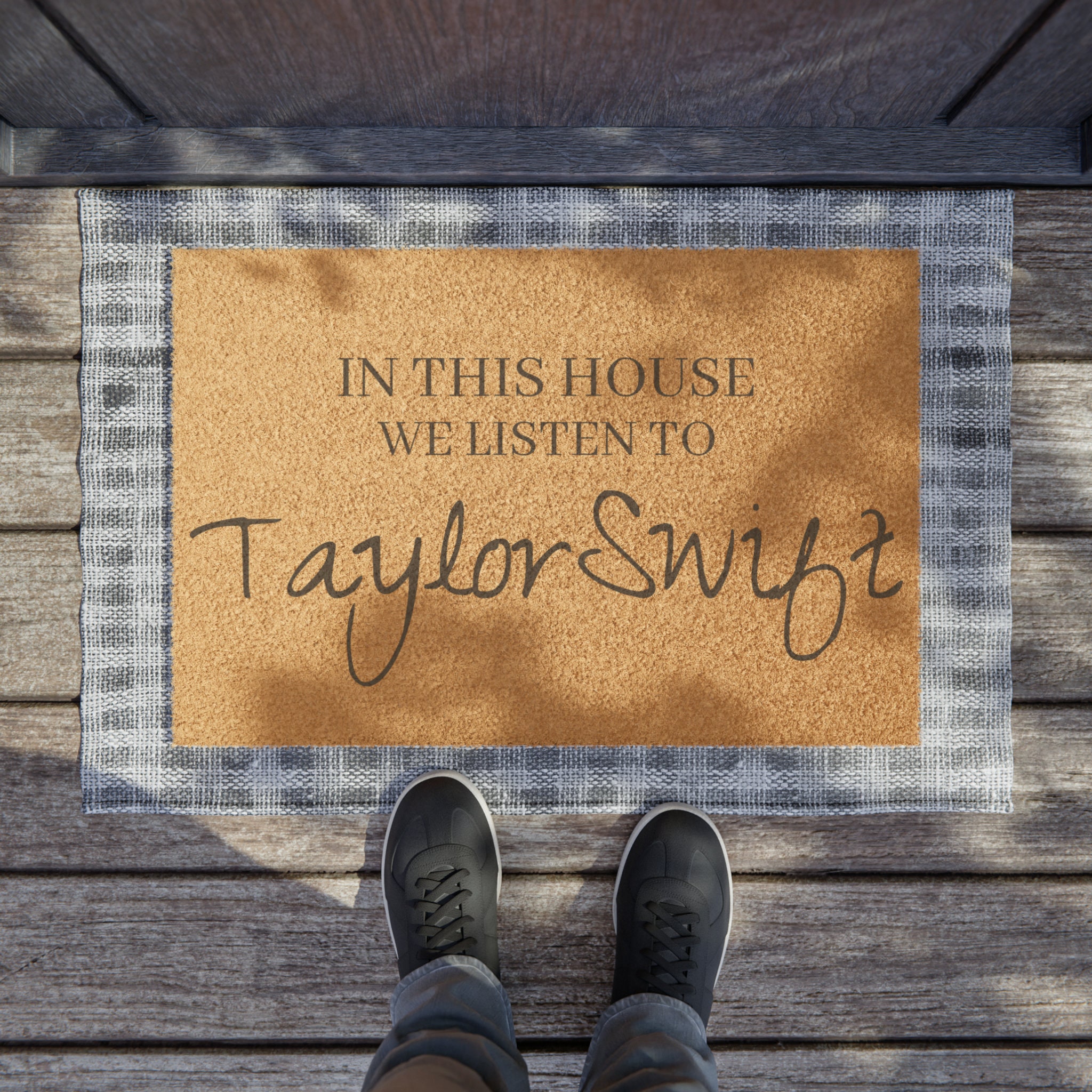 Discover In This House We Listen To Taylo version The Eras Tour Taylor Doormat
