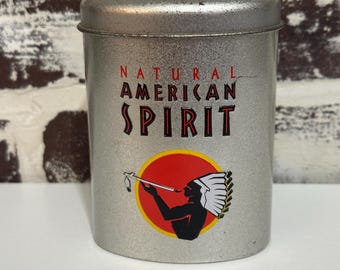 Vintage Natural American Spirits Cigarette Tins; Collectible Tobacco Tin; Metal Box; Tobacco Memorabilia