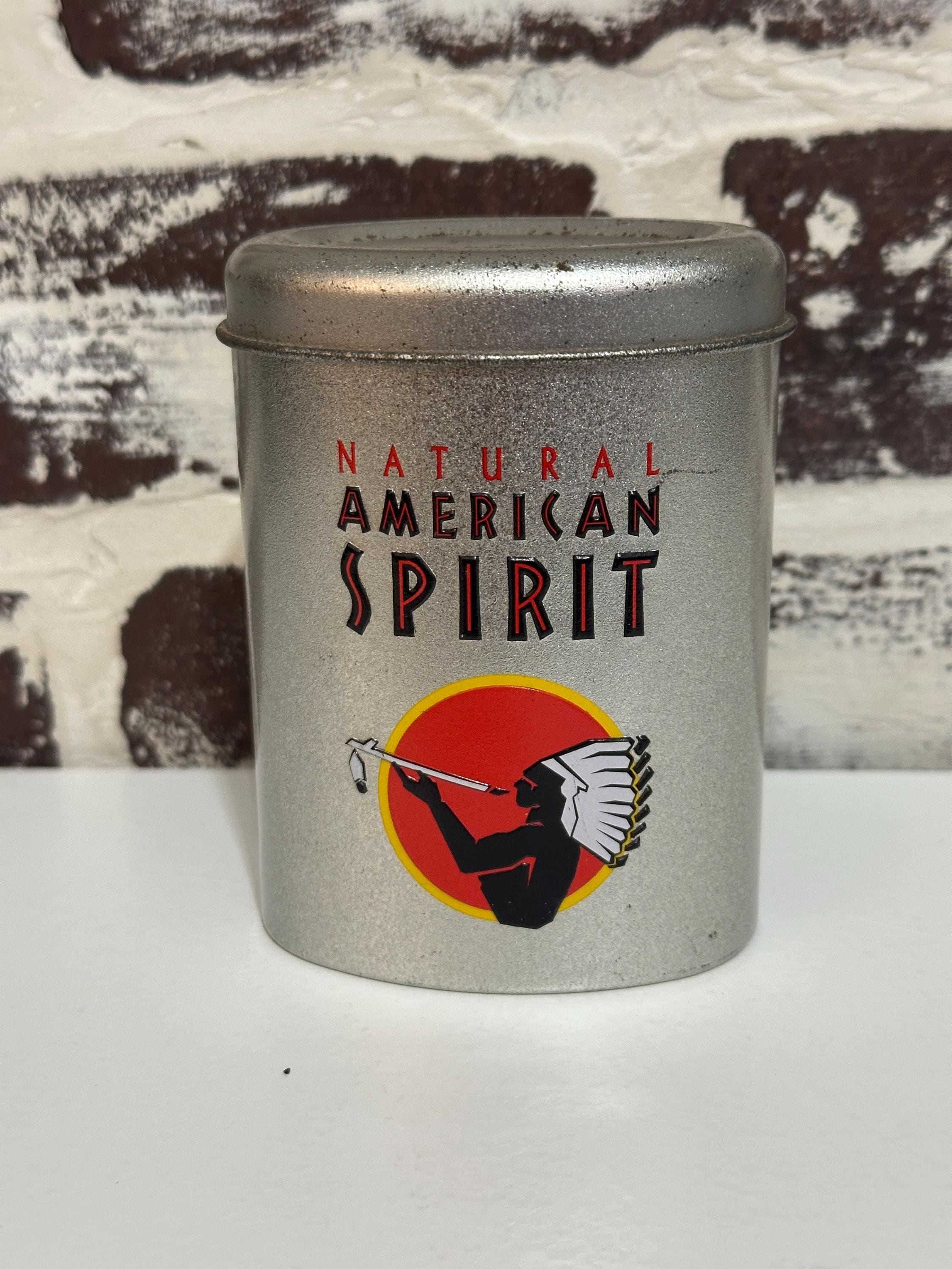 american spirit tobacco tin price Vintage Natural Spirits Cigarette Tins; Collectible Tin; Metal Box; Tobacco Memorabilia American Spirit Pipe Tobacco Can